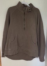 Lululemon Scuba Sweatshirt XL XXL Long Oversize Tan Half Zip Funnel Neck