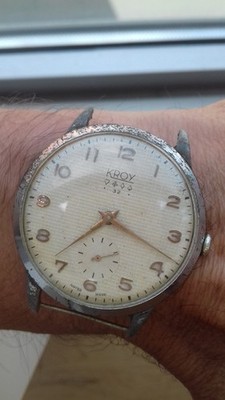 Kroy ETA 853 JUMBO HAND-WINDING VINTAGE WATCH MONTRE SWISS (50's) UHR OROLOGIO