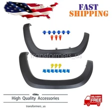 Front+Rear Left Side Black Fender Flare Molding Trim Fits For 16-2021 Tacoma Set