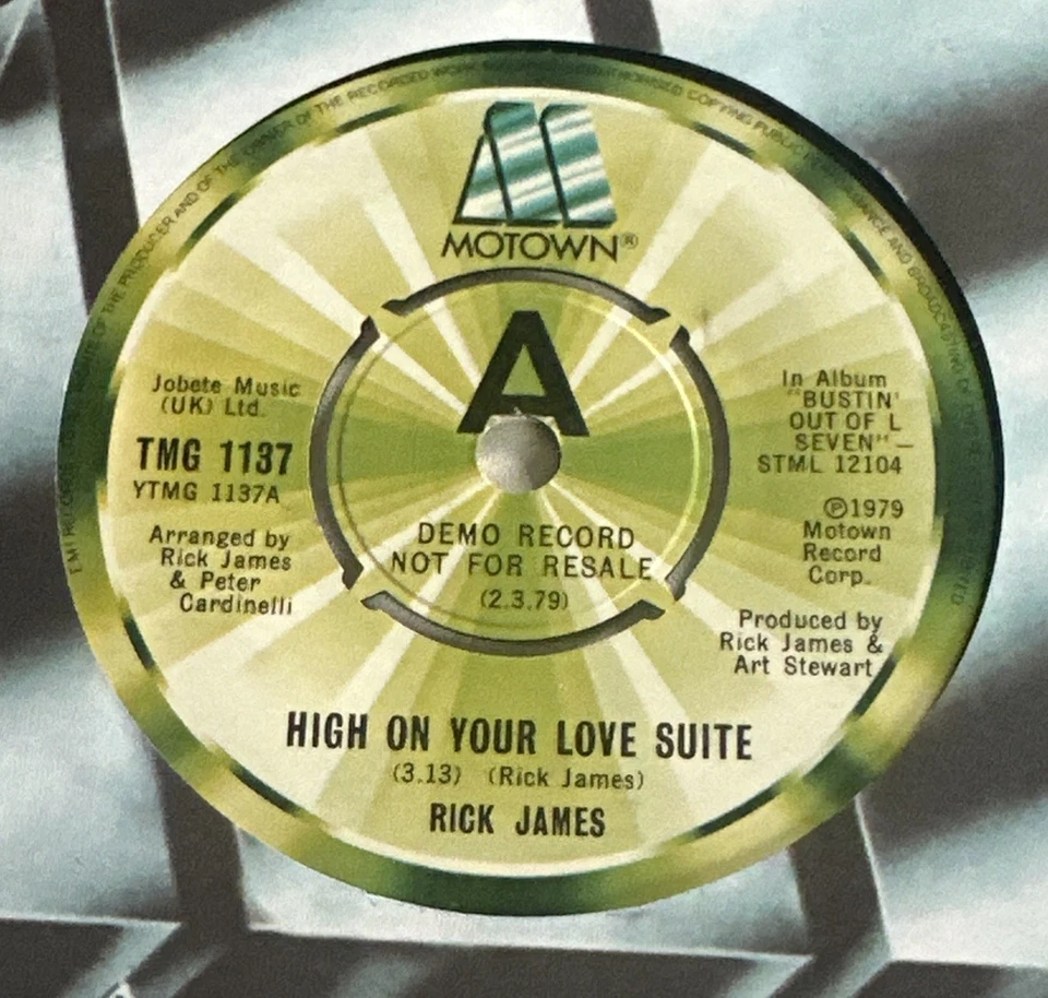 Rick James ~ Demo ~ High On Your Love Suite 7” Motown Vinyl Record EX / M - Image 3 of 4