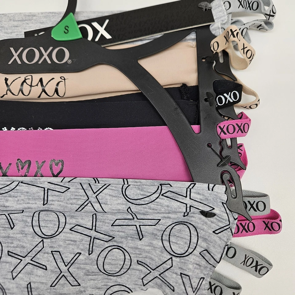 Paquete de 5 bikini XOXO para mujer S M L XL con correa lateral de microfibra gris beige negro rosa Foto 4 de 4