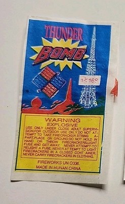  Firecracker Pack label Thunder BOMB 