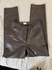 Wilfred Women’s High-Waisted Vegan Brown Leather Pants Size 8 — photo 2