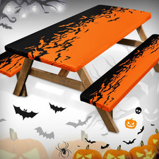 Picnic Table Cover With Bench Covers Horror 3pcs 72 Inch Halloween
