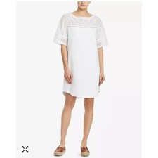 Lauren Ralph Lauren Eyelet Cotton White Shirtdress- Size M