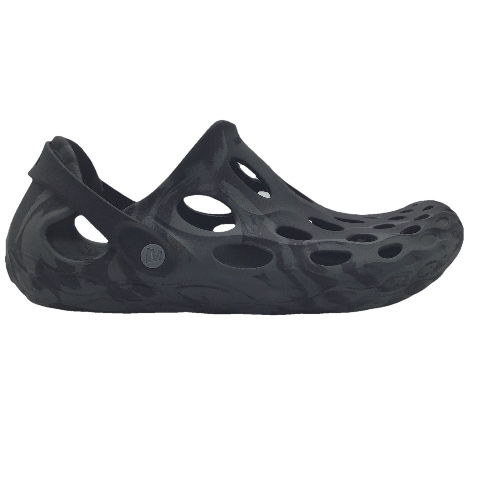 Merrell hydro moc uomo taglia 10 nero grigio swirl zoccoli scarpe acqua outdoor