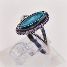 sz 5.25, vtg sterling silver ring, Native American handmade 925 ring turquoise