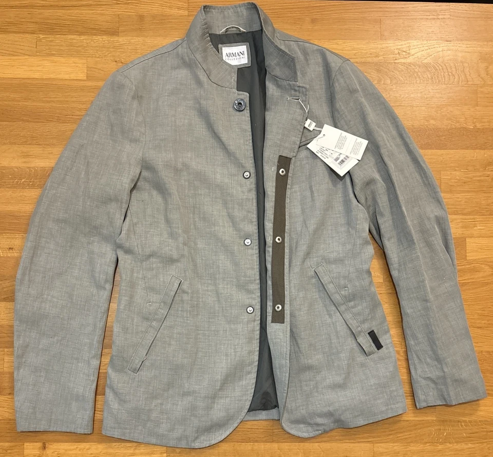 Jaqueta terno blazer cinza peito único Armani Collezioni US$ 995 nova com etiquetas - Imagem 3 de 4