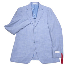  295 Calvin Klein Mariano Light Blue Slim Fit Blazer Jacket Sport Coat Mens 38R