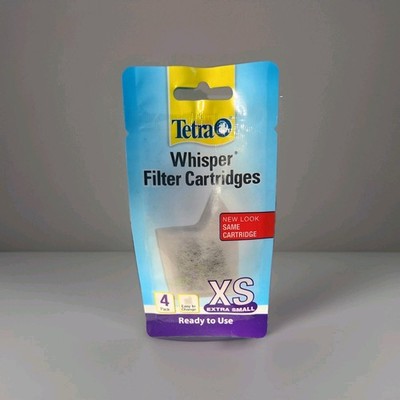 Tetra Whisper 4 Pack XS Filter Cartridges AQ-78052 Activated Carbon Aquarium