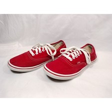 Vans Authentic Red Canvas Low Top Skater Sneakers Unisex