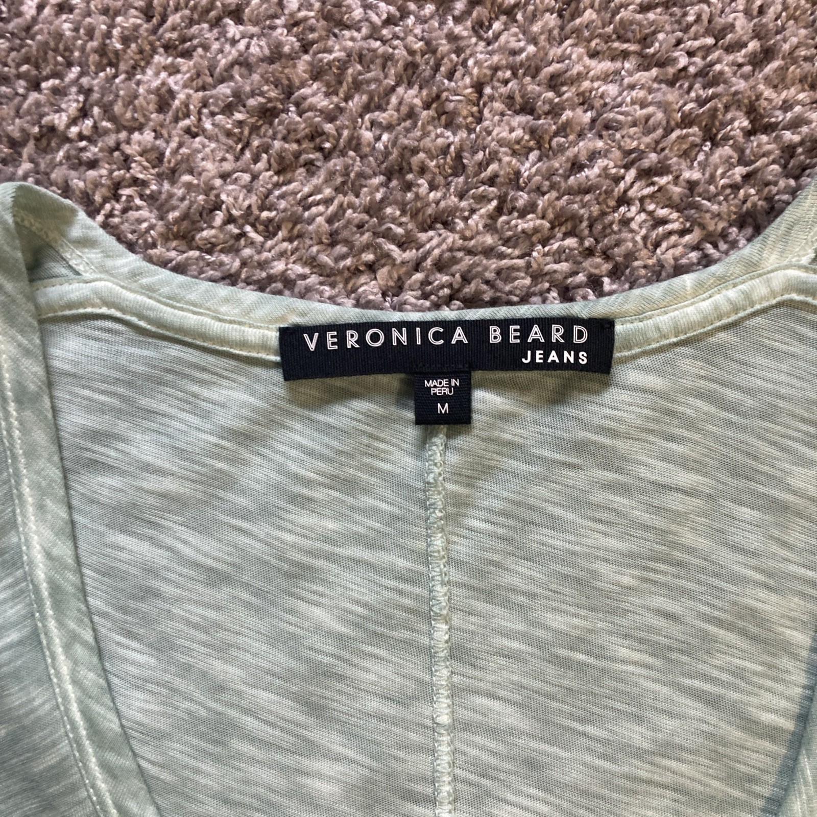 Veronica Beard Elevated Basics Teal Short Sleeve … - image 2