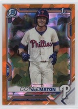 2021 Bowman Sapphire Chrome Prospects Orange Refractor 60/75 Nick Maton 0s3