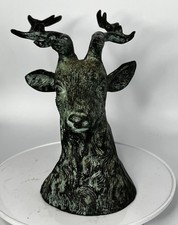 Vintage Faux Bronze Verdigris Deer Stag Bust ...