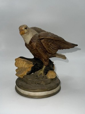 Majestic Bald Eagle on Log Figurine Americana Birds in Flight Collection Decor