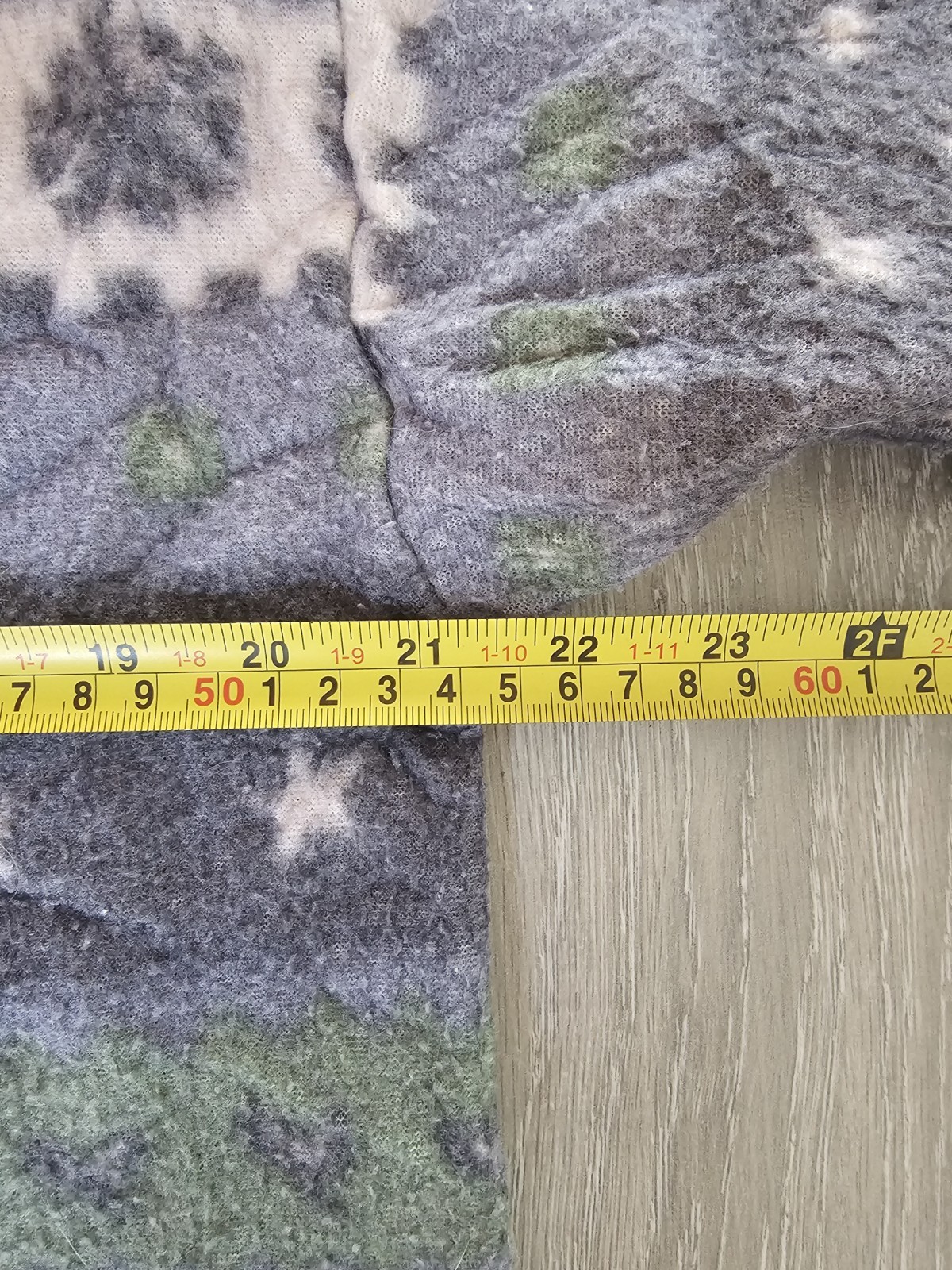 Men's Small Vintage Grey & Green Patterned 1/4 Zip Fleece Lightweight image 7