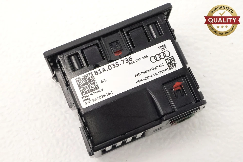 2016 - 2018 AUDI A6 CONSOLE CENTRAL PORTA USB AUX JACK HUB DE MÍDIA FABRICANTE DE EQUIPAMENTO ORIGINAL - Imagem 4 de 4