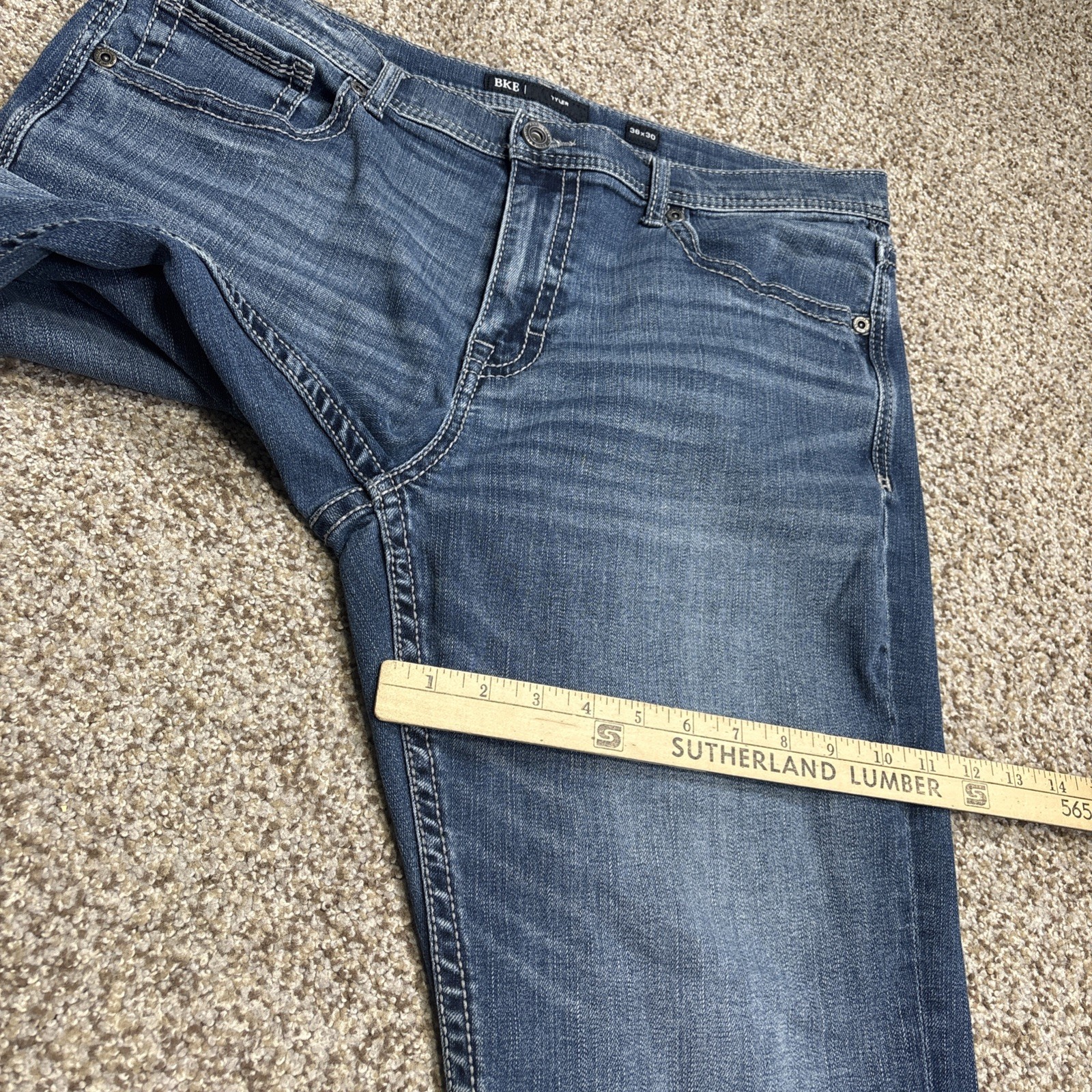 BKE Tyler Denim Jeans Mens 36x30 Fits 37 X 24.5 - View 12