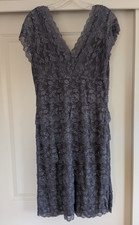 Lace Cocktail Sheath Dress V-Neck Cap Sleeve Knee Length 