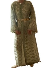 Caftan Marocain Fait Sur Mesure Années 90- Organza Brodées Et Perlées. 38/44