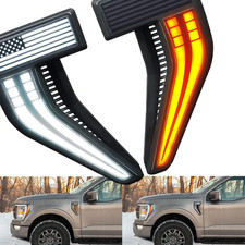 2pcs Side Fender Vents Light Emblems Usa Flag Pattern Decoration Badges Xlt Xl 2pcs Side Fender Vents Light Emblems Usa Flag Pattern Decoration Badges Xlt Xl