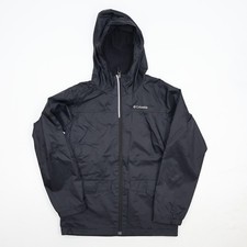 Columbia Kids Unisex Medium 10/12 Black Hooded Activewear Jacket Rain Coat