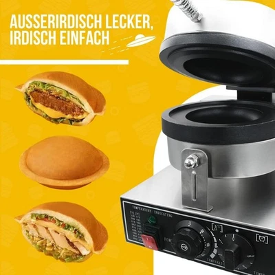MARKENLOS UFO Döner Burgerpresse 1300W Elektrogrill Panini-Maker Antihaft Edelstahl