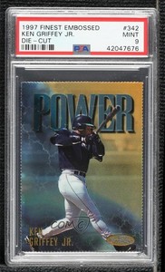 1997 Topps Finest Rare - Gold Embossed Ken Griffey Jr #342 PSA 9 MINT HOF