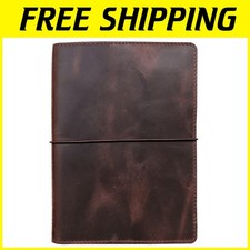 Genuine Leather A5 Travelers Notebook Cover, Dark Brown