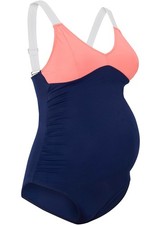 Umstandsbadeanzug Gr. 36 Dunkelblau Pink Weiß Bademode Badeanzug Neu R-Ware