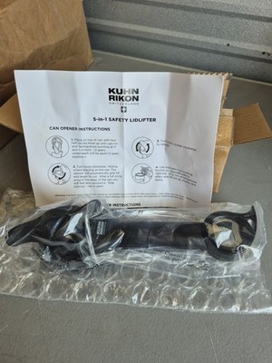 Kuhn Rikon 5-in-1 Auto Safety Master Can Opener For Cans, Bottles, Jars Black