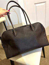 Dark Brown Togo Calf Leather Large Tote Bag