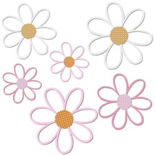6 Pcs Daisy Wall Decor Wooden Daisy Wall Sculptures Art Flowers Pastel Color