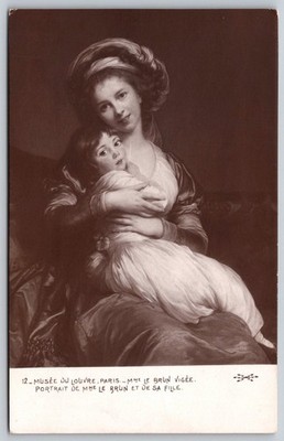 Vintage Musée du Louvre Paris Mme Le Brun Vigée Portrait Postcard A375