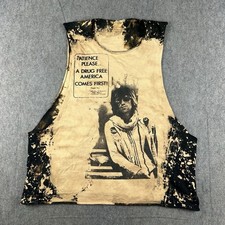 90s Keith Richards Rolling Stones Patience Please Drug Free America T Shirt ROT*