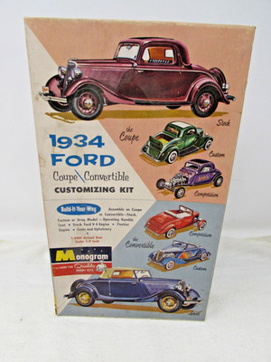 Dated 1962 Monogram 1934 Ford Model Kit with Box