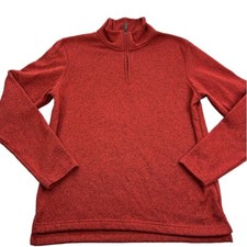 Wrangler Authentics Mens 1/4 Zip Pullover Sweater Size Small Mock Neck Dark Red