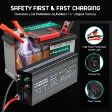 0-15V Li-ion LiFePo4 Lithium Battery Fast Smart Charger Adjustable 60A 100-240V