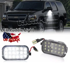 LED Side Mirror Puddle Lights 6000K For Escalade Silverado Sierra Suburban Tahoe