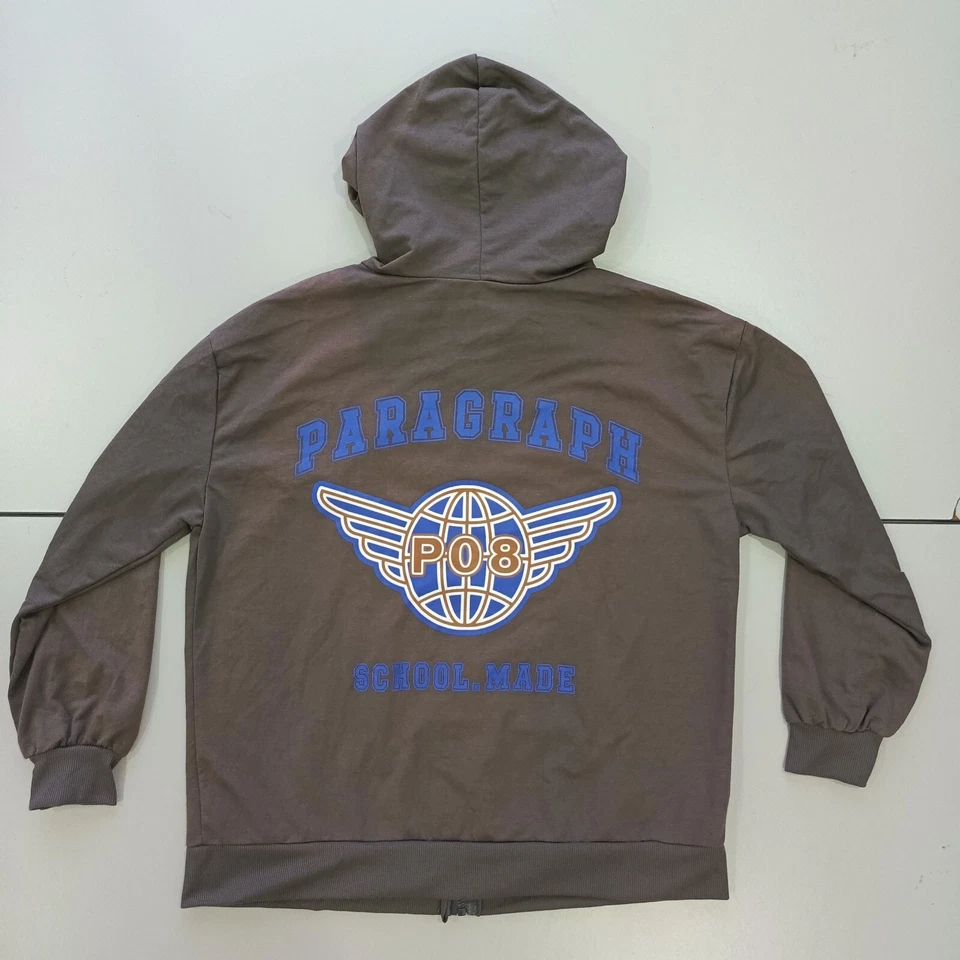 PARAGRAPH Brand Hoodie Full Zip Light Brown Long Sleeve P22.5 L25.5 Size M - Image 2 of 4