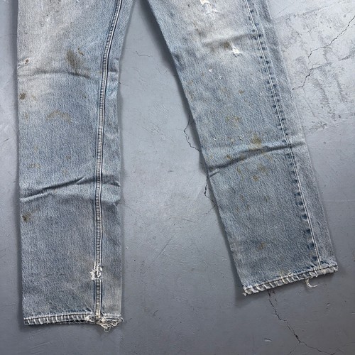 Levis 501 Vintage 90s USA XX Straight Leg Jeans Blue Light Wash 34x34 Act 31x33 - Picture 3 of 18
