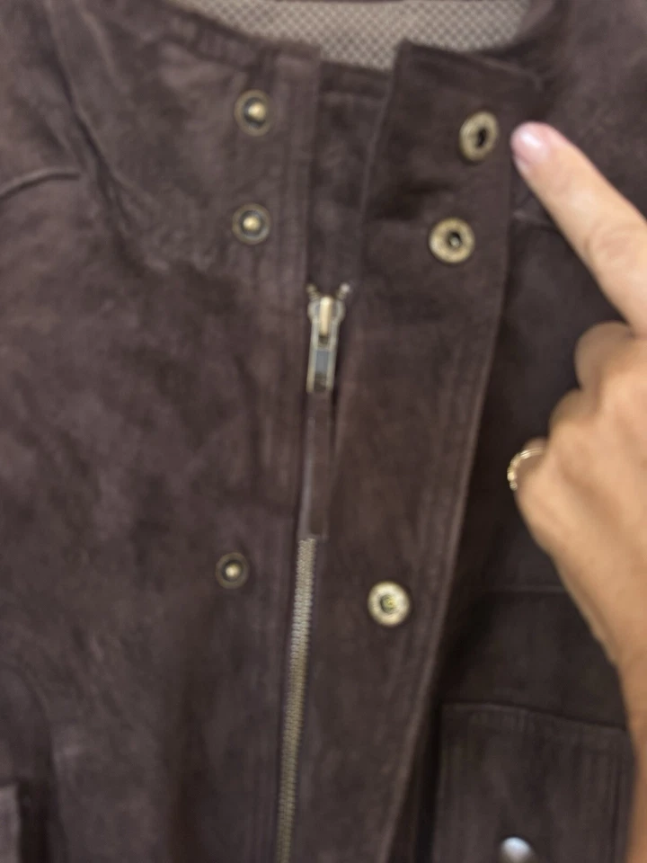 ORVIS Mens Vintage 100% Leather Suede Jacket / Coat  Chocolate Brown Size L - Image 4 of 4