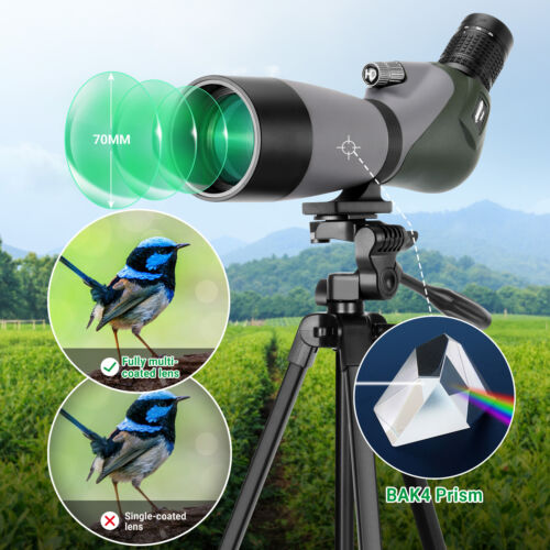 20-60X 70mm FMC Lens Spotting Scope Zoom High Tripod for Hunting Bird Watching - Picture 4 of 8