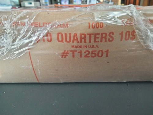 FULL BOX 1000 FLAT COIN WRAPPERS QUARTER TUBE HOLD 40 COINS $10 ROLL T12501 - Picture 2 of 2