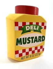 Melissa  Doug Grocery Fridge Food Replacement Wooden Deli Mustard