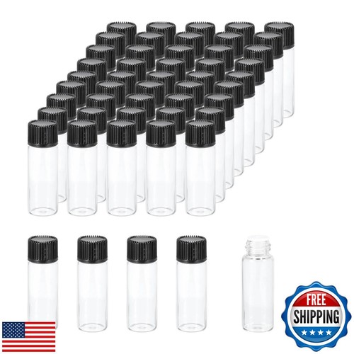 PATIKIL 5ml Essential Oil Bottles, 50 Pack Clear Glass Bottles with Orifice R