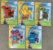 Sesame Street Mini Figures Set of 5 Toys Cake Toppers w/ Collector Card NEW