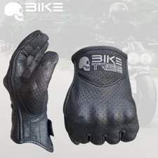 Motorbike Leather Short Summer Perforated Gloves, Carbon Knuckle, Motorcycle new