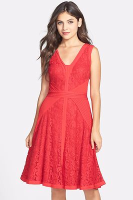 knee length dresses for ladies Brone Illusion Lace Cocktail Dress  Tadashi Shoji Official Online Boutique