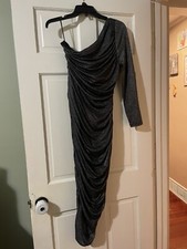 Black Evening Gown Gentle Warm Size M One Shoulder